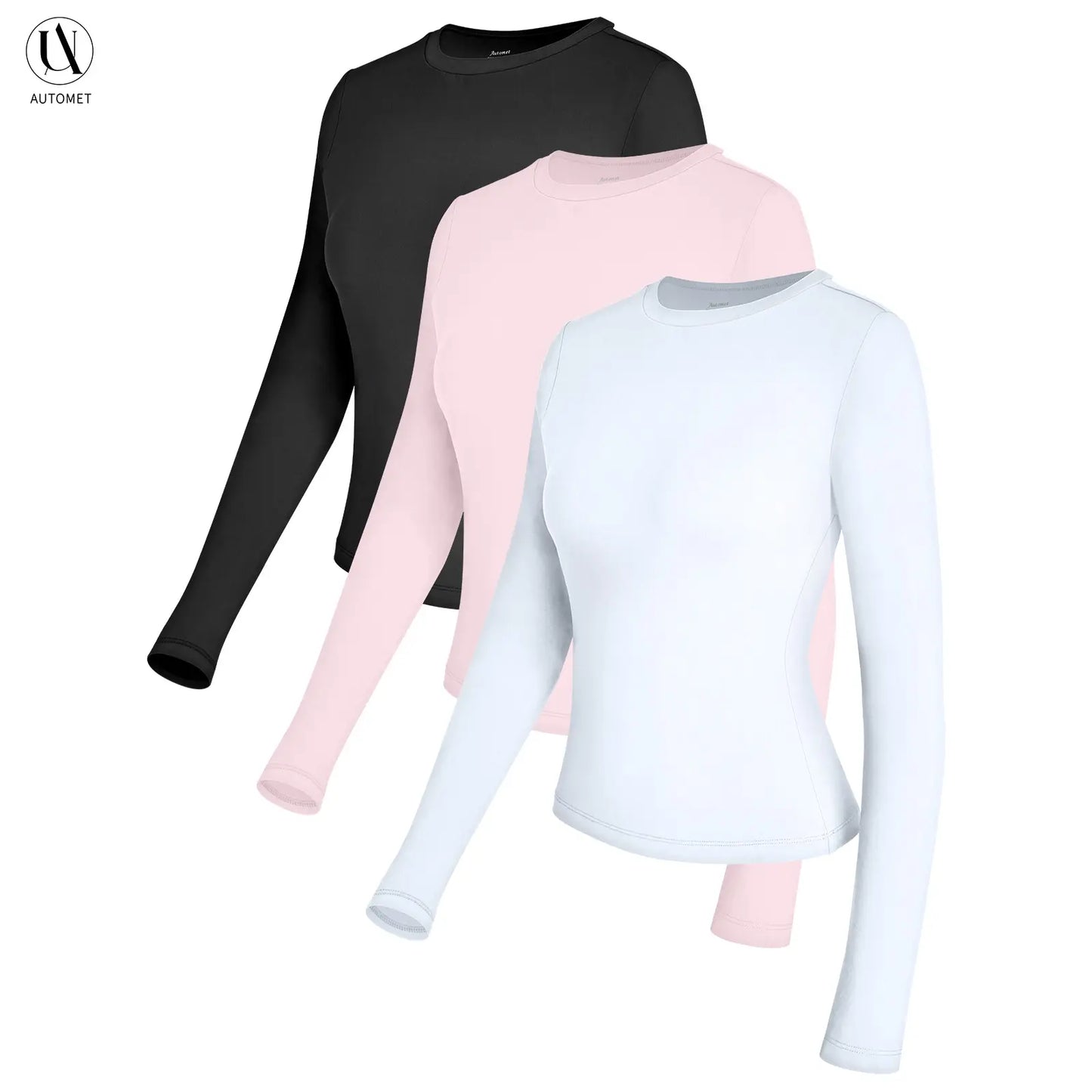 AUTOMET Women's 3-Piece Long Sleeve Crop Tops - Y2K Style