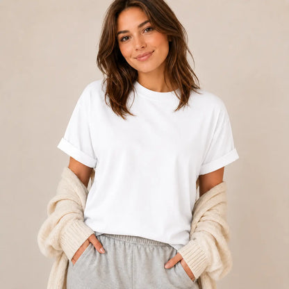 Unisex Oversized Cotton T-Shirt 12-Pack for Casual Streetwear