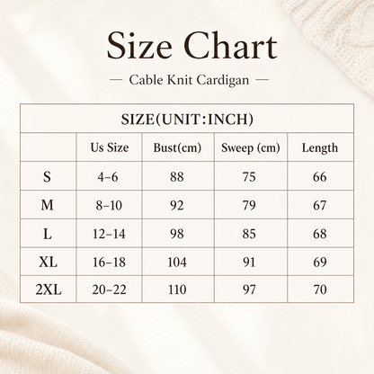 Women's Fall Casual Long Sleeve Button Down Open Front Cable Knit Cardigan