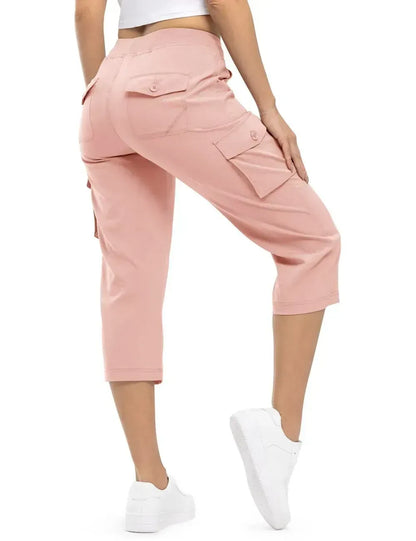 Women's Cargo Capris Lightweight Hiking Pants Shorts Cropped Cotton