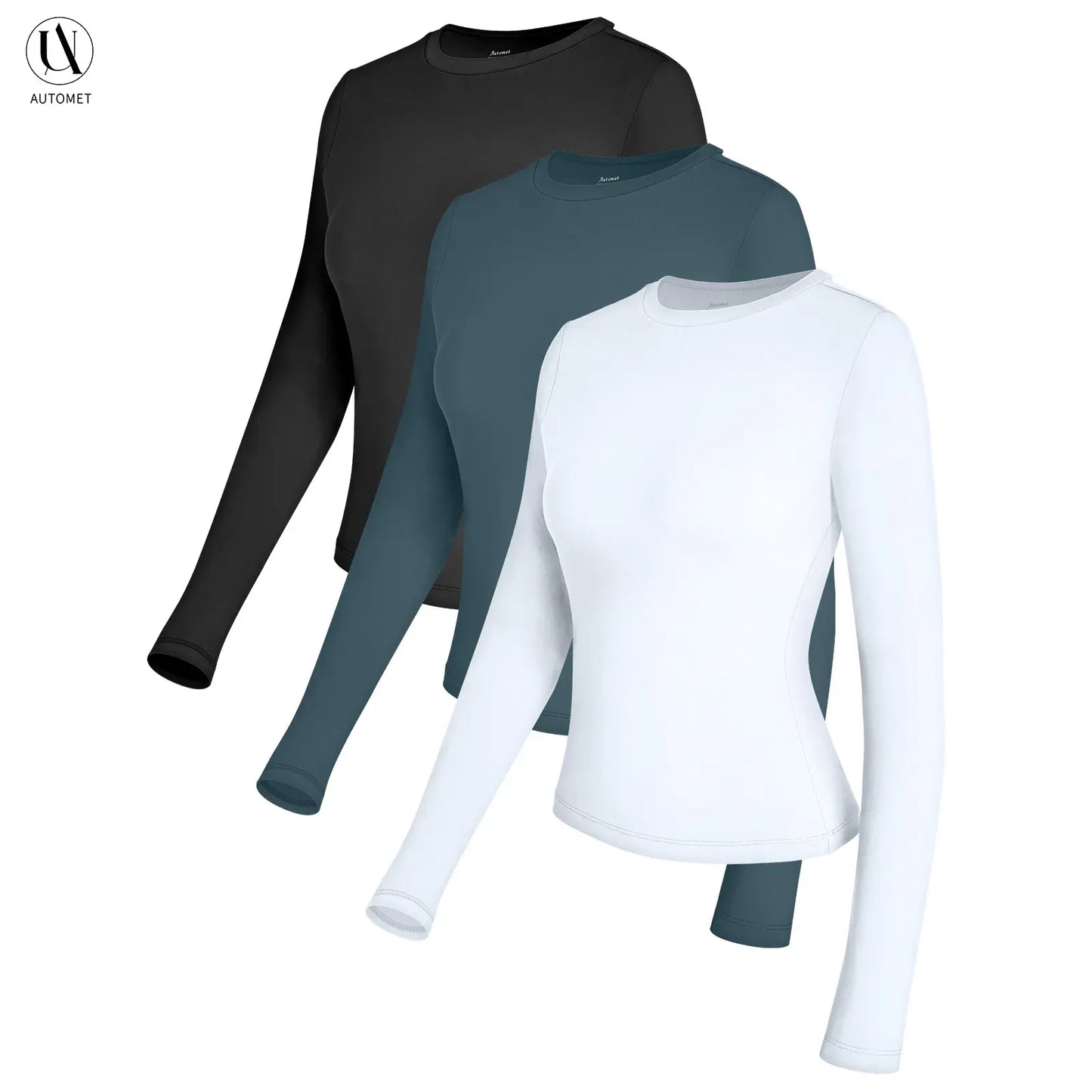AUTOMET Women's 3-Piece Long Sleeve Crop Tops - Y2K Style