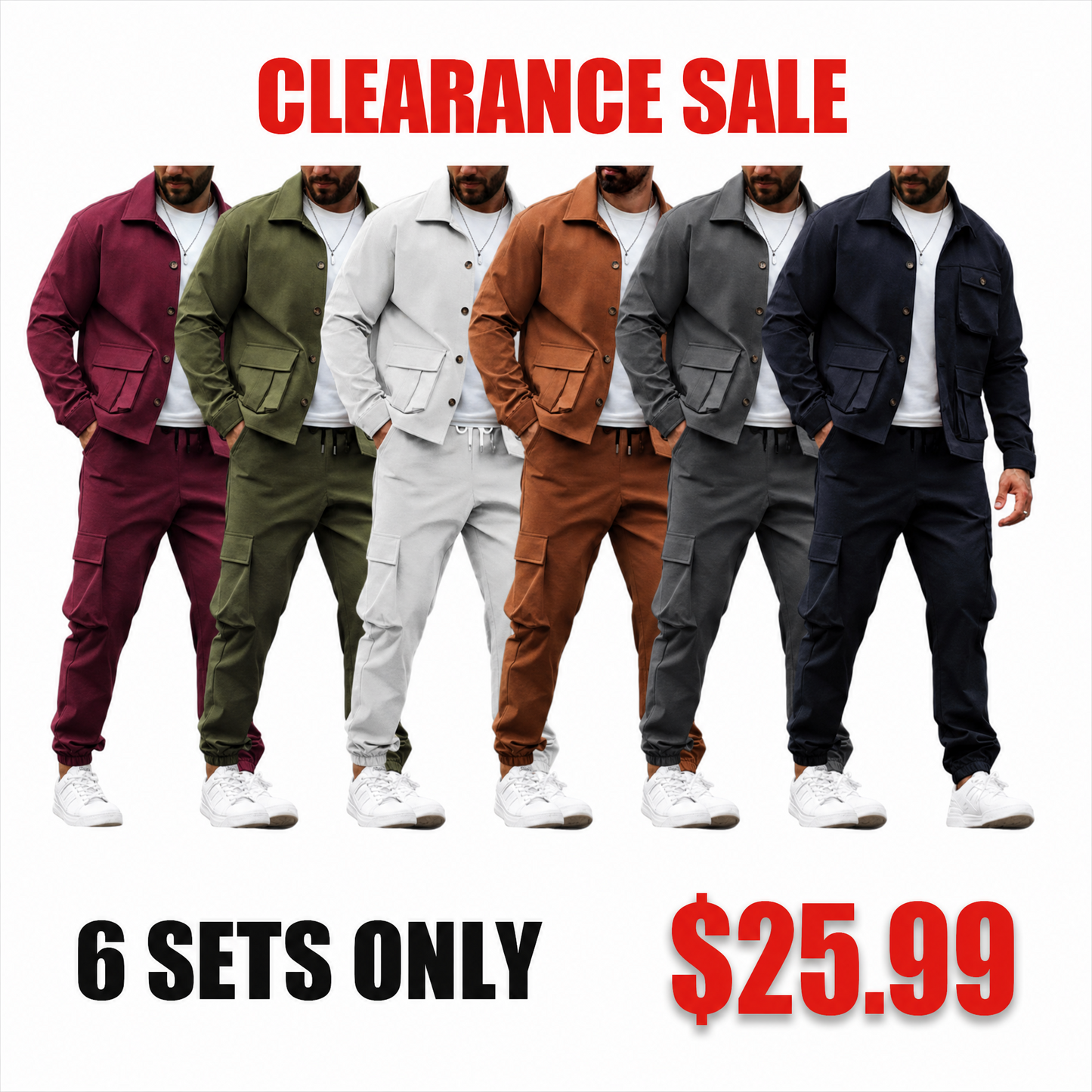 Men's Solid Color Two-Piece Set — Button-Up Shirt & Pants, Casual Long Sleeve Workwear Outfit for Spring & Fall