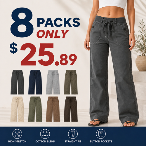 Women's High Stretch Mid Rise Straight Pants