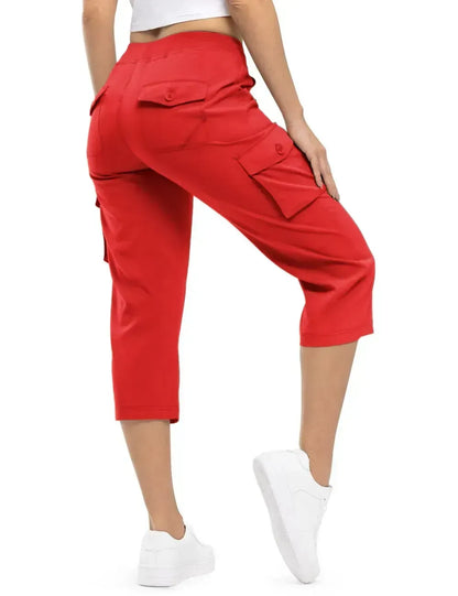 Women's Cargo Capris Lightweight Hiking Pants Shorts Cropped Cotton
