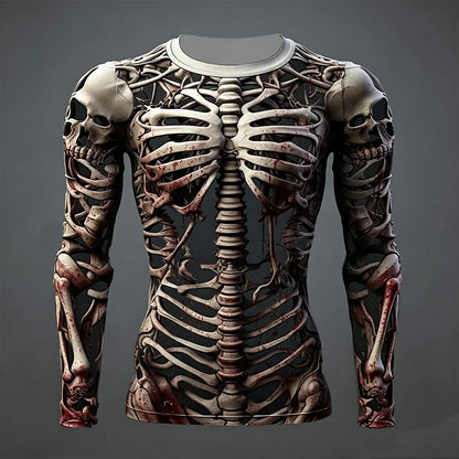 Men's Vintage Scary Face Print Gradient Graphics Halloween Hoodie