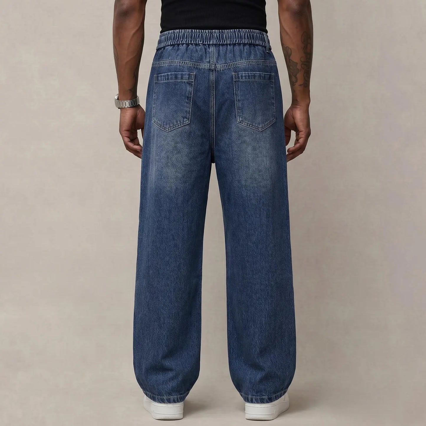 🔥 BEST SELLER | Men’s Stretch Cotton Loose-Fit Drawstring Jeans