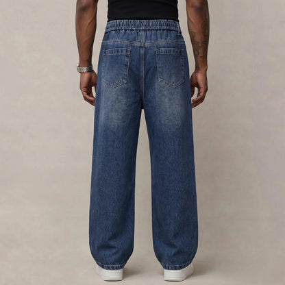 🔥 BEST SELLER | Men’s Stretch Cotton Loose-Fit Drawstring Jeans
