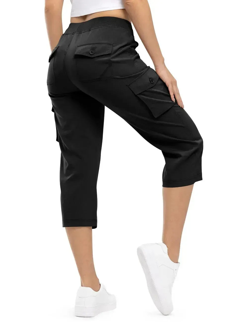 Women's Cargo Capris Lightweight Hiking Pants Shorts Cropped Cotton