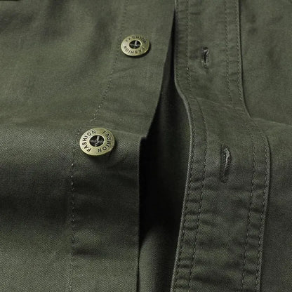 Military Cargo Shirts Men Spring Autumn Cotton Casual Slim Fit Tops Outdoor Long Sleeve Tactical Shirt