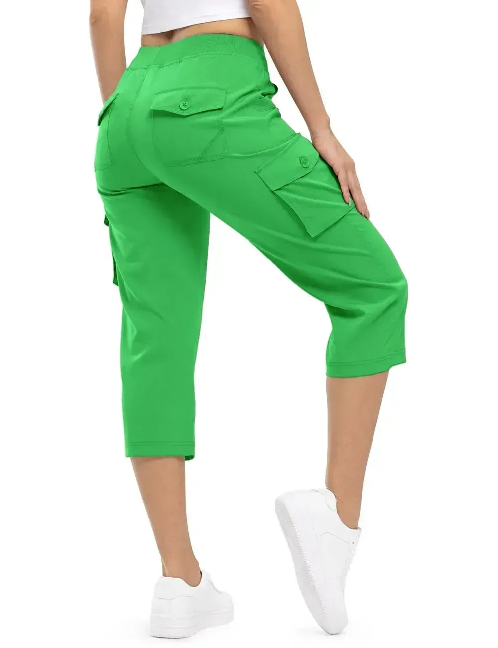 Women's Cargo Capris Lightweight Hiking Pants Shorts Cropped Cotton