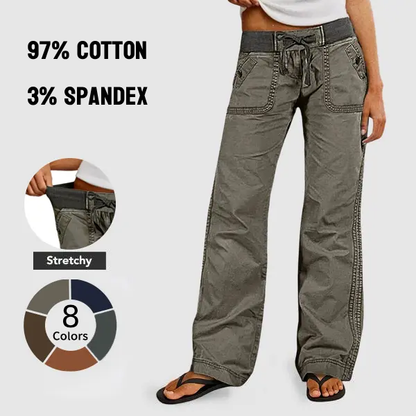 Women's High Stretch Mid Rise Straight Pants