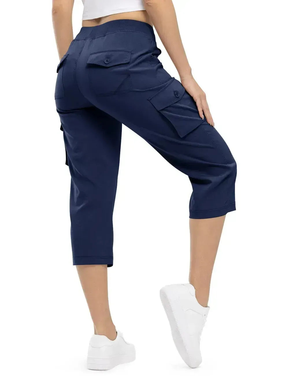Women's Cargo Capris Lightweight Hiking Pants Shorts Cropped Cotton