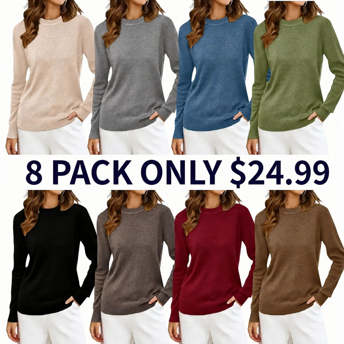 💥 Women's Wool Blend Crew Neck Pullover Sweater🔥