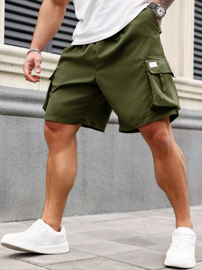 Men's Plus Size Cargo Shorts with Elastic Waist - All Seasons