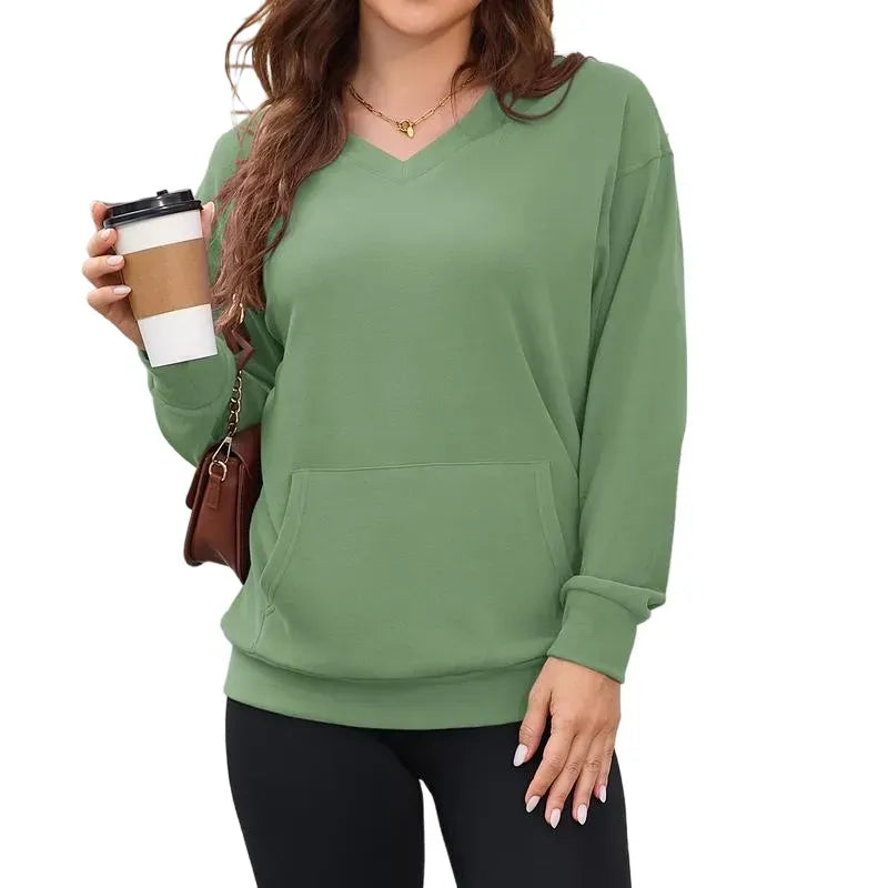 Women's Hoodless V-neck Sweatshirt