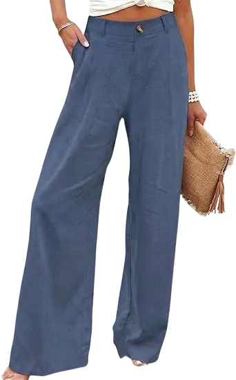 ⚡LAST 2 DAYS⚡- Women’s Casual High Waist Linen Wide Leg Trousers