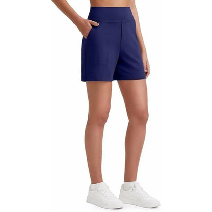 Women's Athletic Shorts High Waisted Running Yoga Shorts Summer Casual Burmuda Shorts with Pockets Activewear