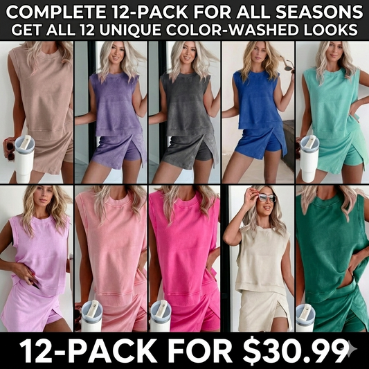 Summer Sets Women 2 Piece Outfits Shorts Tank Top and Casual Skort Lined Split Athletic Skirt Set Travel Outfit