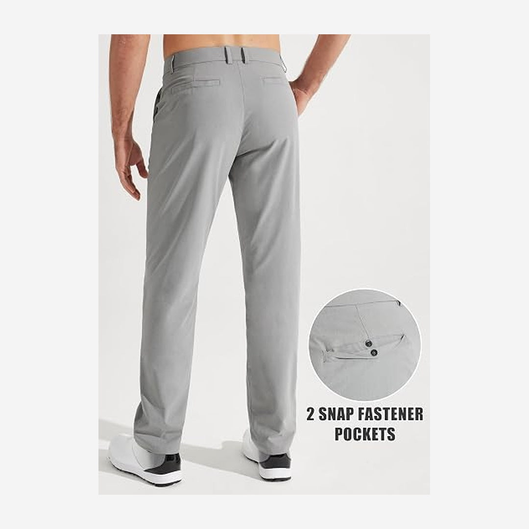 Men's Golf Pants, Stretch Work Dress Pants, Quick-drying, Lightweight, Comfortable Casual Pants with Pockets