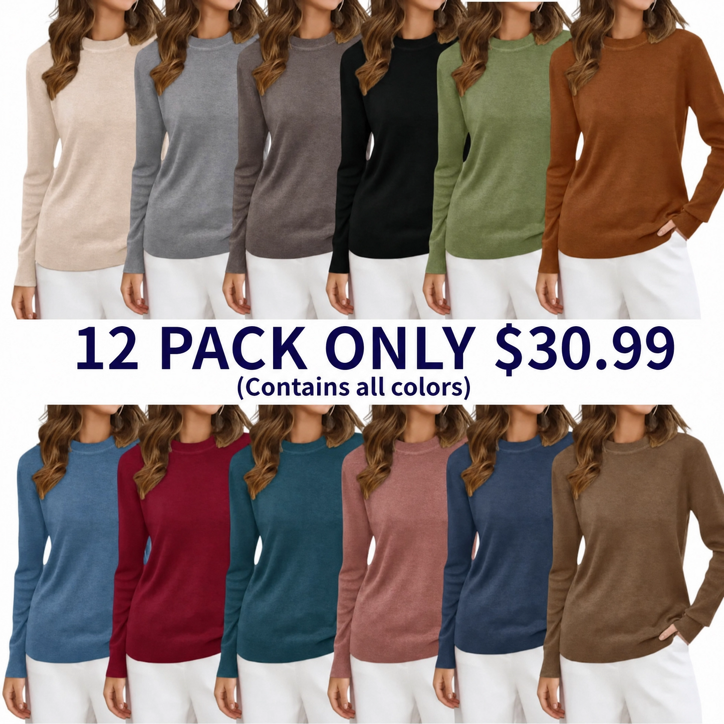 💥 Women's Wool Blend Crew Neck Pullover Sweater🔥