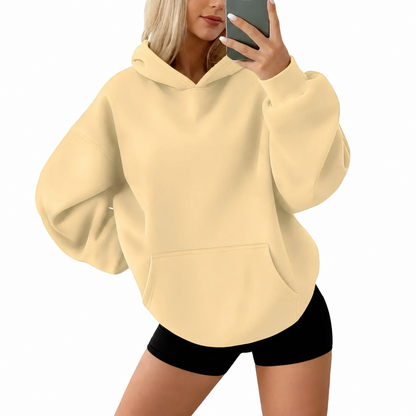 Women's oversized fleece hoodie with pockets