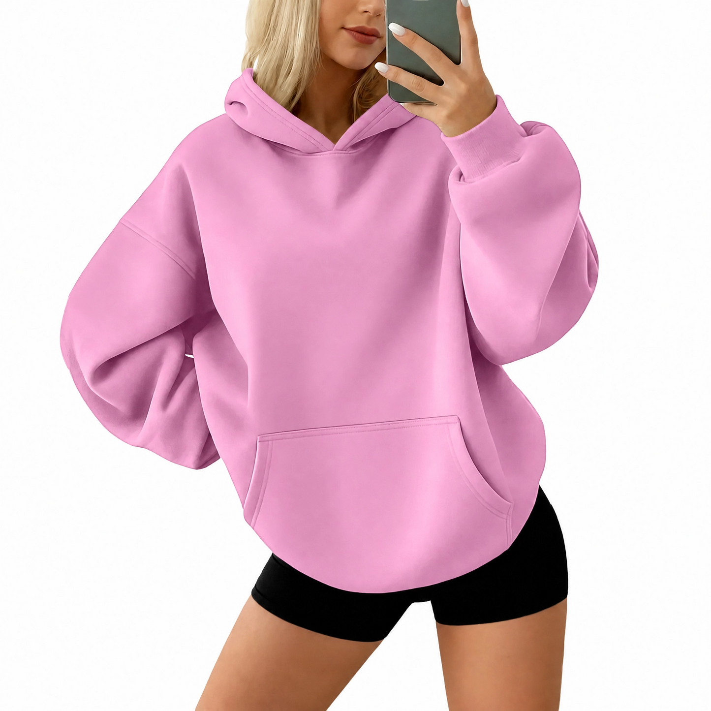 Women's oversized fleece hoodie with pockets