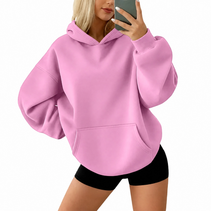 Women's oversized fleece hoodie with pockets