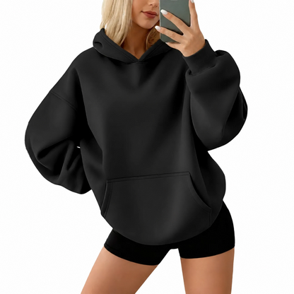 Women's oversized fleece hoodie with pockets