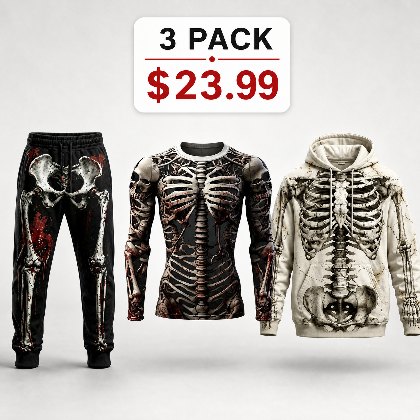 Men's Vintage Scary Face Print Gradient Graphics Halloween Hoodie